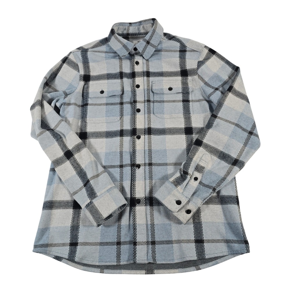 7Diamonds Mens Generation Soft Flannel Shirt Blue Grey Plaid‎ GSMK-7000 Size S